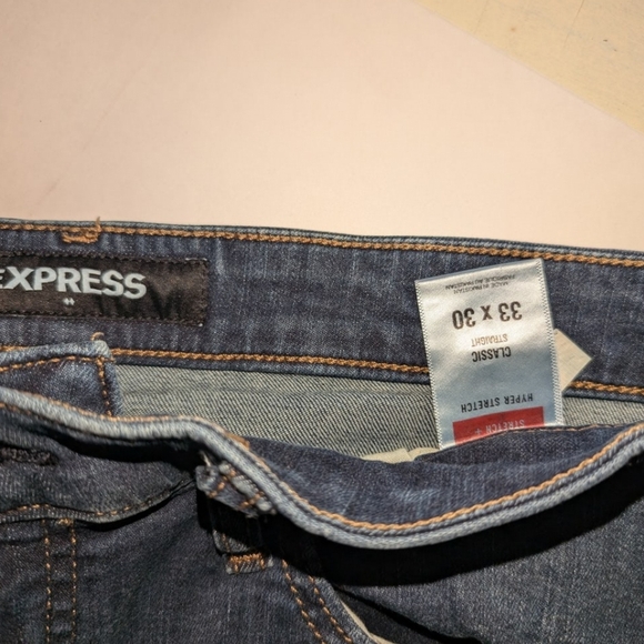 Express Classic Stretch Jeans – Dark Denim Wash – Size 33x30 – Excellent Used Co - Picture 5 of 8
